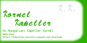 kornel kapeller business card