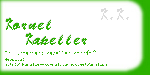 kornel kapeller business card